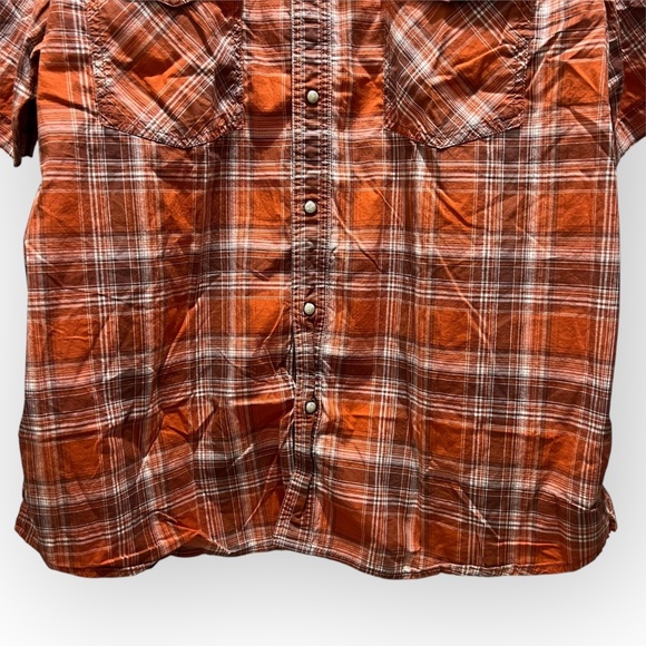 Carhartt Relaxed Fit Orange Plaid Short Sleeve Work Shirt XL Regular RN14806 - Picture 5 of 8